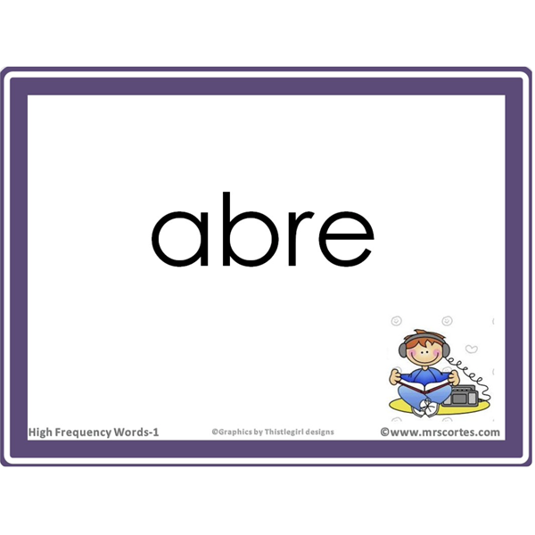 Interactive High Frequency Words 1st Grade/Spanish Alphabet Order