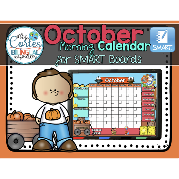 Morning Calendar For SMART Board – October (Fall)