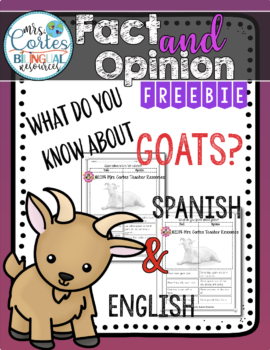 What do you know about goats? Fact and Opinion Bilingual Freebie