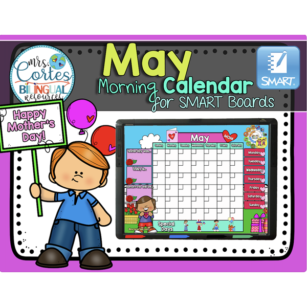 Morning Calendar For SMART Board – May (Mother’s Day)