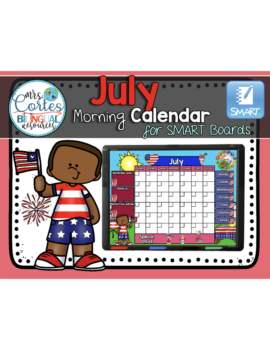 Morning Calendar For SMART Board – July (4th of July)
