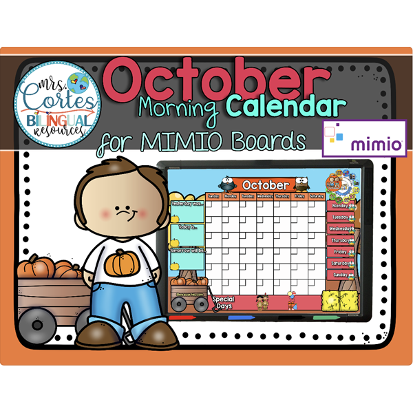 Morning Calendar For MIMIO Board – October (Fall)