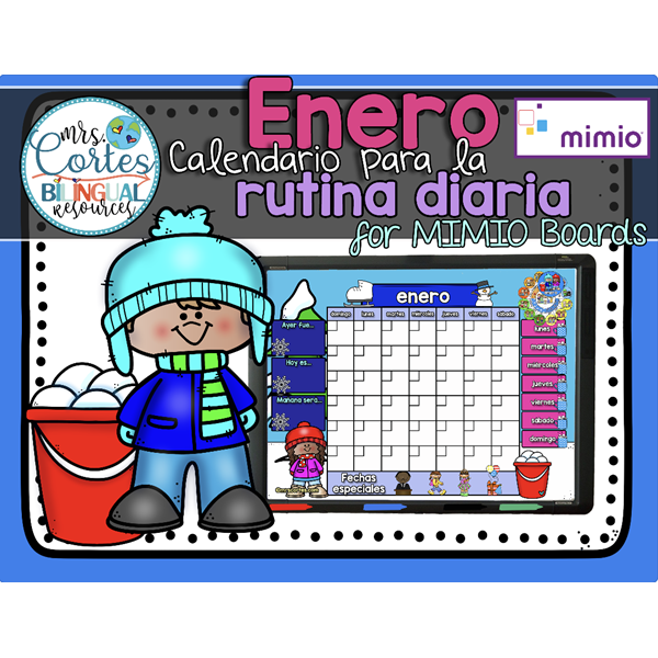 Morning Calendar For MIMIO Board – Enero (Invierno)