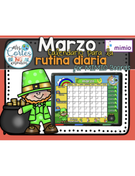 Morning Calendar For MIMIO Board – Marzo (Día de San Patricio)