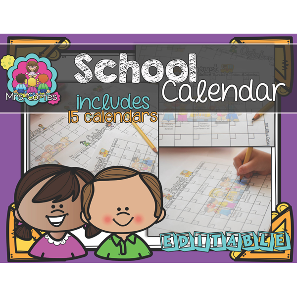 Editable Calendar Set- English