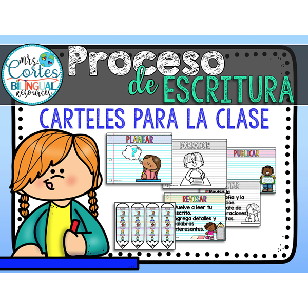 Carteles proceso de escritura en español