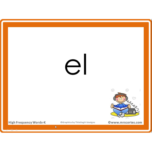 Interactive High Frequency Words Kindergarten/Spanish- Alphabet Order