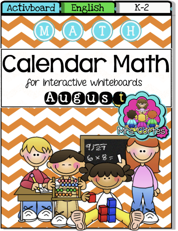 ACTIVBOARD Calendar Math- August (English)