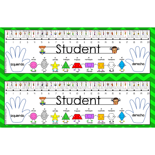 Dark Green Chevron Nameplates Spanish