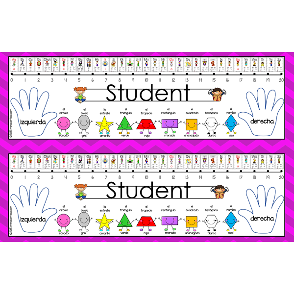 Purple Chevron Nameplates Spanish