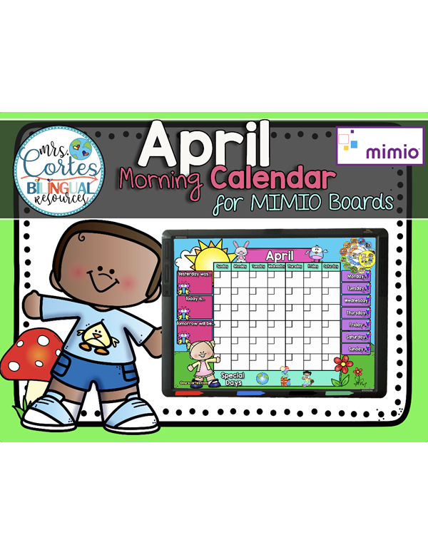 Morning Calendar For MIMIO Board – April (Spring)