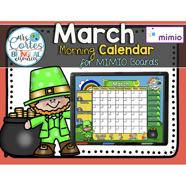 Morning Calendar For MIMIO Board – March (St. Patrick’s Day)