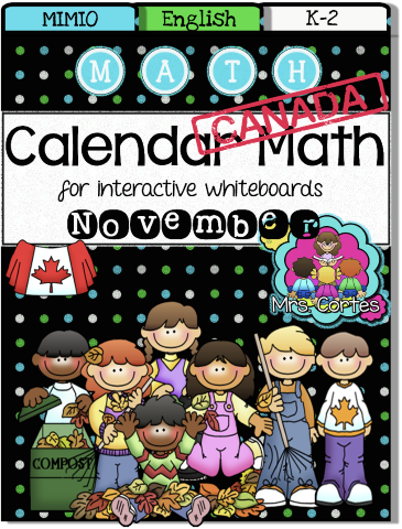MIMIO Calendar Math- November CANADA VERSION (English)