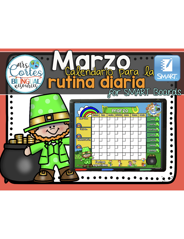Morning Calendar For SMART Board – Marzo (Día de San Patricio)