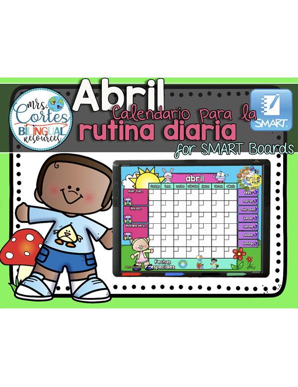 Morning Calendar For SMART Board – Abril (Primavera)