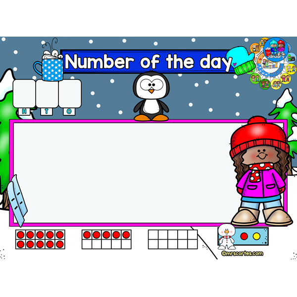 Morning Calendar For MIMIO Board – January (Winter)
