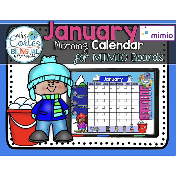 Morning Calendar For MIMIO Board – January (Winter)