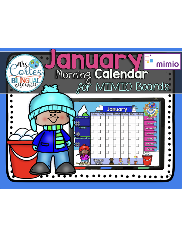 Morning Calendar For MIMIO Board – January (Winter)