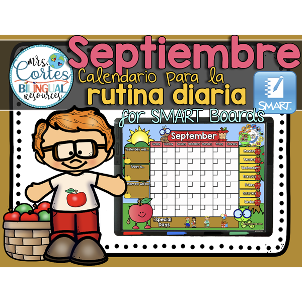 Morning Calendar For SMART Board – Septiembre (Manzanas)