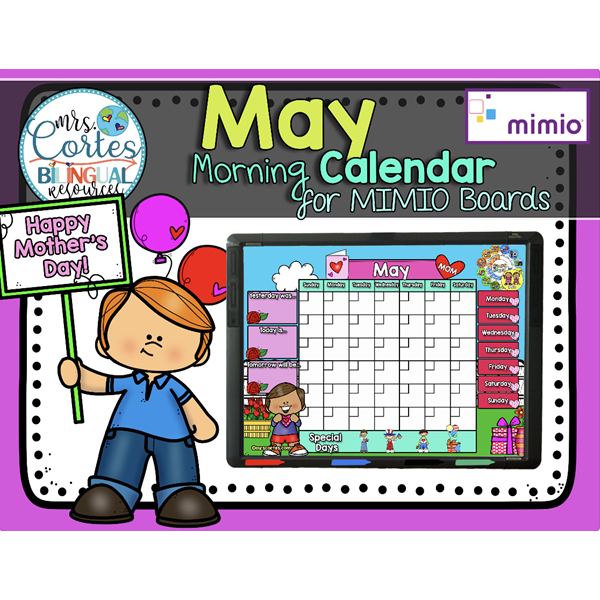 Morning Calendar For MIMIO Board – May (Mother’s Day)