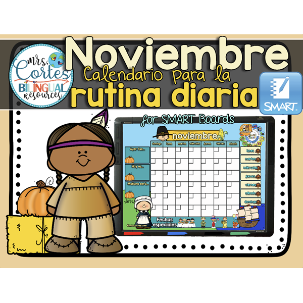 Morning Calendar For SMART Board – Noviembre (Acción de Gracias)