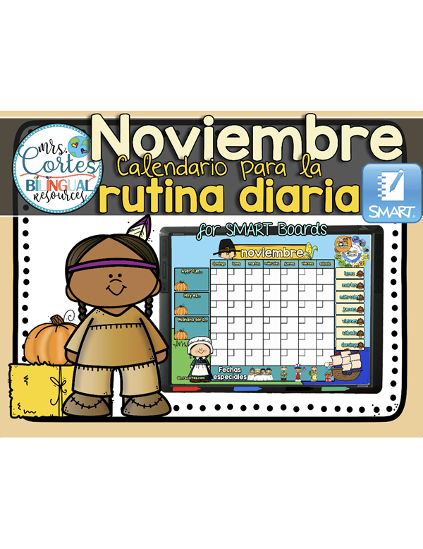 Morning Calendar For SMART Board – Noviembre (Acción de Gracias)