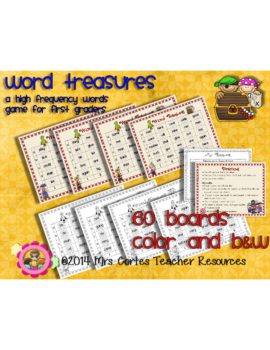 Word Treasures- High Frequency Words Game for first grade