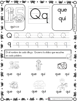 Fonética en español Set #9: Sílabas que, qui, gue, and gui