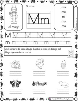 Fonética en español Set #2: Letras M & P