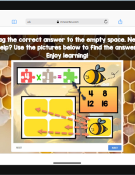 Buzzing Math Hive: Table of 4 Mastery Adventure